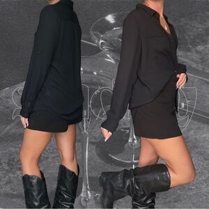 Stylish Black Button-Up Shirt